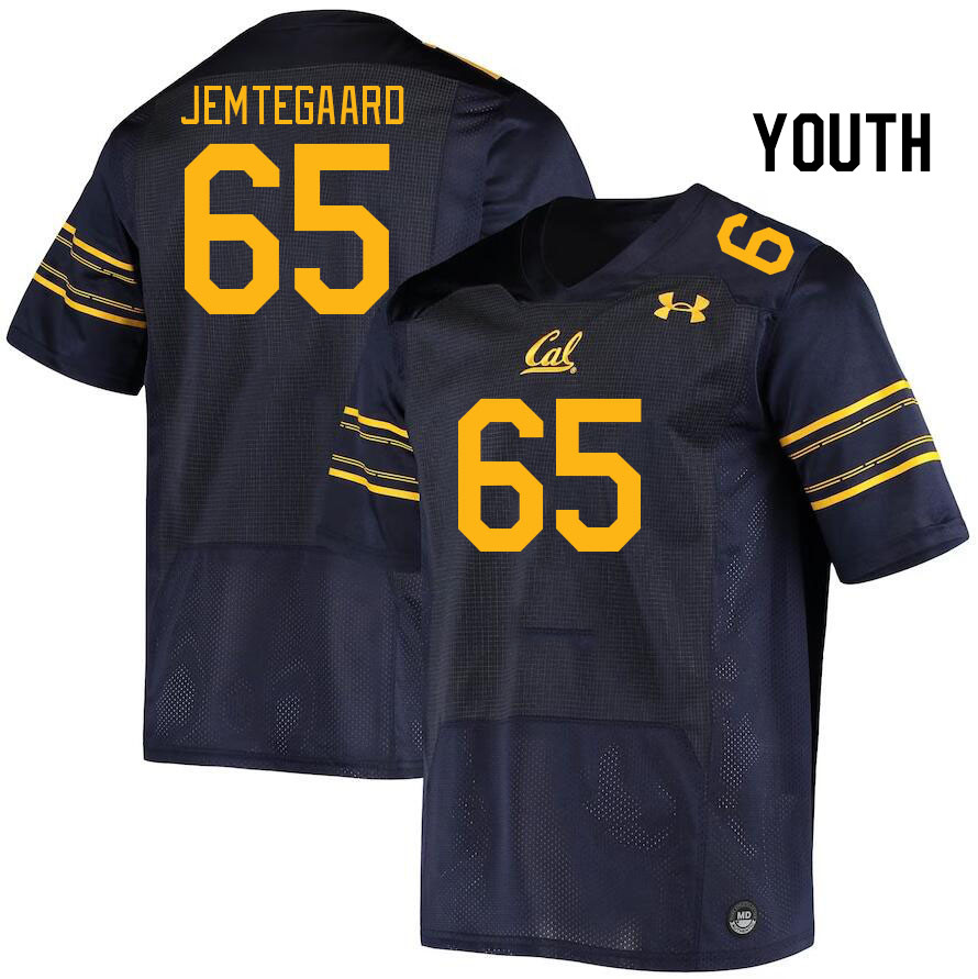 Youth #65 Dylan Jemtegaard California Golden Bears College Football Jerseys Stitched Sale-Navy